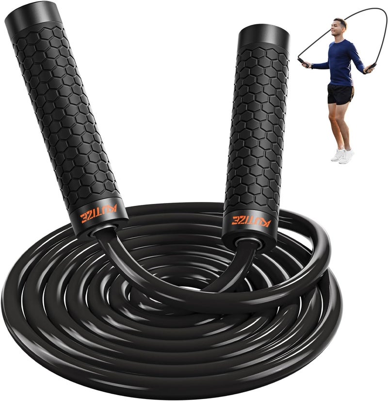 KUTIZE Jump Rope, Weighted Jump Rope for Men Women, Adjustable 1lb Heavy Skipping Ropes, Suitable for Boxing, Cardio, Home Fitness, Training Muscle, Home Gym Workout Equipment for Full Body Exercise - Image 1